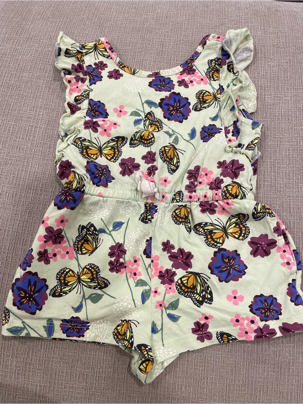Tea Collection Butterfly Floral Ruffle Romper - Picture 2 of 4